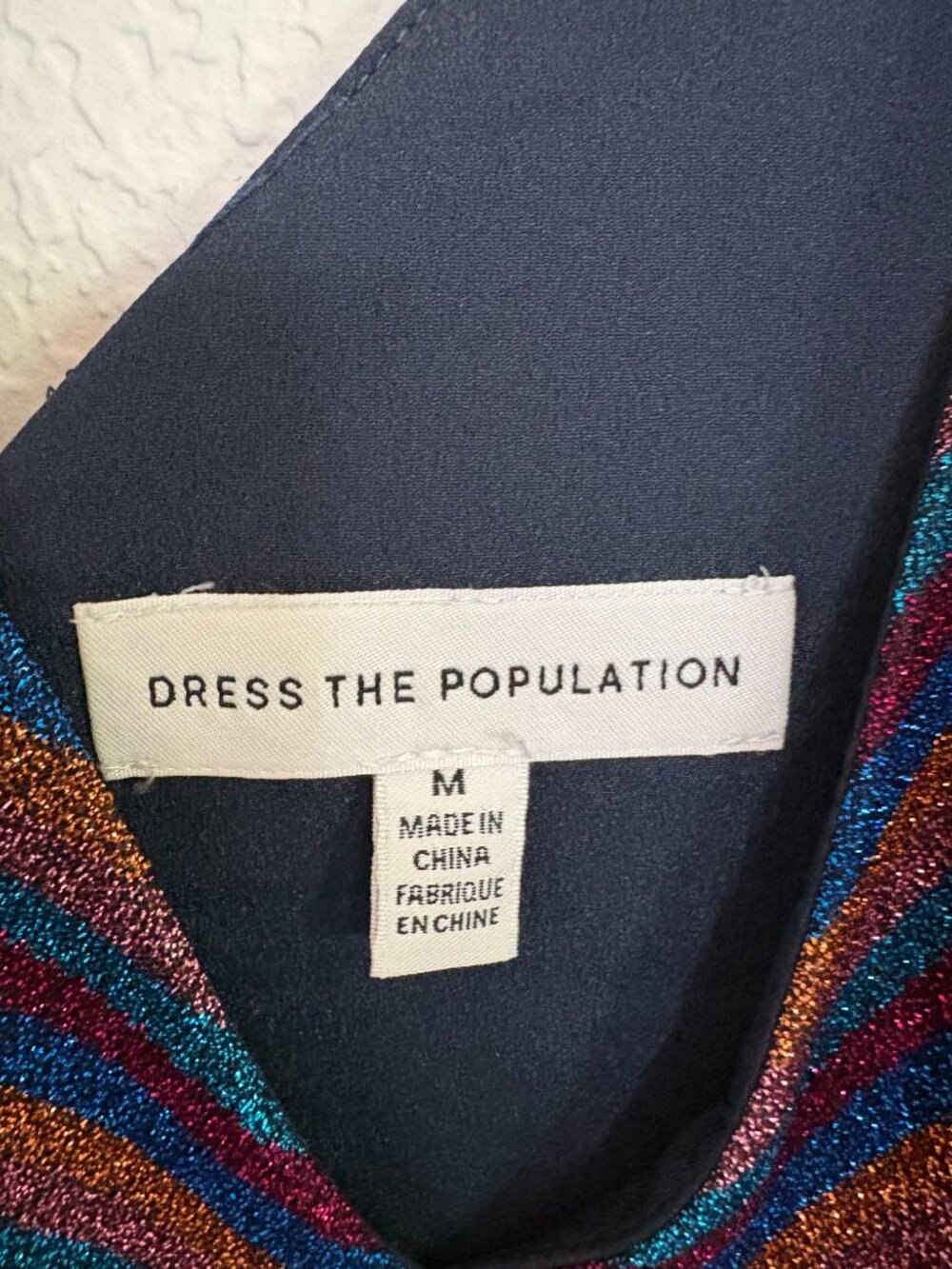 Dress the Population Metallic Rainbow Strip Hayley Dress, M - Picture 6 of 6